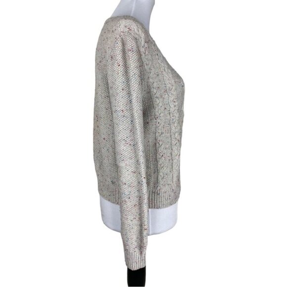 Urban Outfitters Cooperative Gray Confetti Cable‎ Knit Crew Neck Sweater M/C40 - Picture 3 of 14